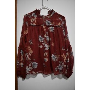 Fun & Flirt floral red blouse